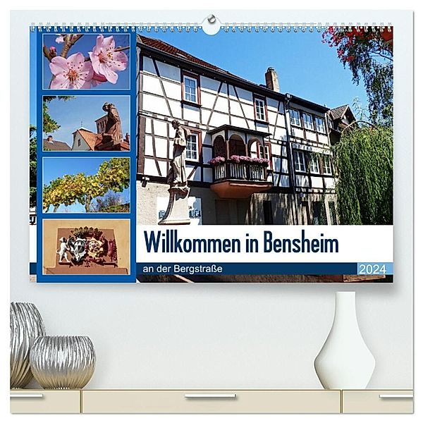 Willkommen in Bensheim an der Bergstrasse (hochwertiger Premium Wandkalender 2024 DIN A2 quer), Kunstdruck in Hochglanz, Ilona Andersen