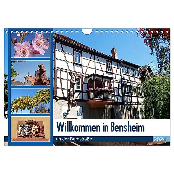 Willkommen in Bensheim an der Bergstraße (Wandkalender 2024 DIN A4 quer), CALVENDO Monatskalender, Ilona Andersen