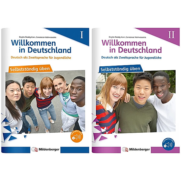 Willkommen in Deutschland - Deutsch als Zweitsprache für Jugendliche - Selbstständig üben I + II, 2 Teile, Birgitta Reddig-Korn, Constanze Velimvassakis