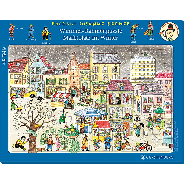 Gerstenberg Verlag Wimmel-Rahmenpuzzle Marktplatz im Winter (Kinderpuzzle), Rotraut Susanne Berner