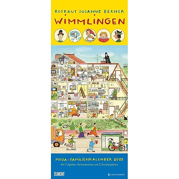 Wimmlingen 2025 - Mega-Familienkalender mit 7 Spalten - Mit 2 Stundenplänen und Ferientabelle - Hochformat 30,0 x 70,0 cm