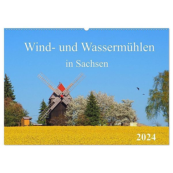 Wind- und Wassermühlen in Sachsen (Wandkalender 2024 DIN A2 quer), CALVENDO Monatskalender, Thilo Seidel