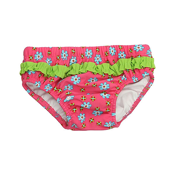 Playshoes Windel-Badehose BLUME mit Rüschen in pink