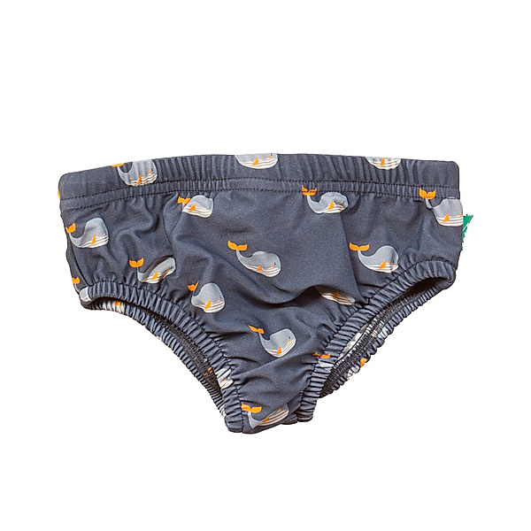 Little Green Radicals Windelbadehose WHALE SONG in blau
