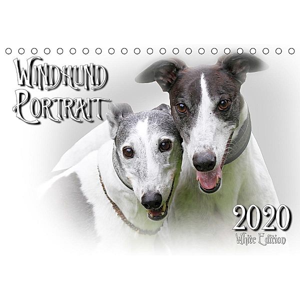 Windhund Portrait 2020 White Edition (Tischkalender 2020 DIN A5 quer), Andrea Redecker