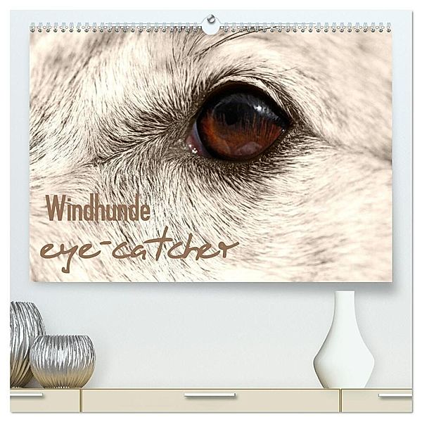 Windhunde eye-catcher (hochwertiger Premium Wandkalender 2025 DIN A2 quer), Kunstdruck in Hochglanz, Calvendo, Andrea Redecker