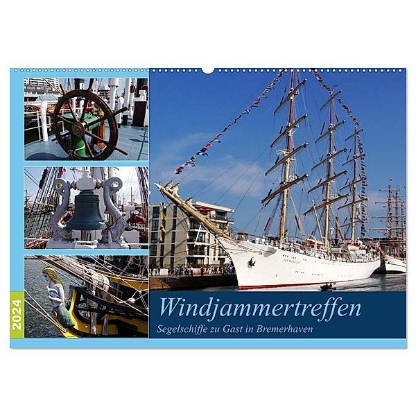 Windjammertreffen - Segelschiffe zu Gast in Bremerhaven (Wandkalender 2024 DIN A2 quer), CALVENDO Monatskalender, Frank Gayde