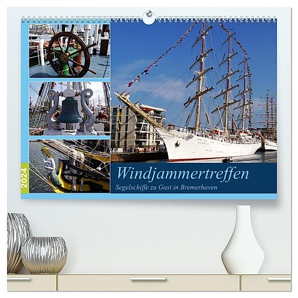 Windjammertreffen - Segelschiffe zu Gast in Bremerhaven (hochwertiger Premium Wandkalender 2024 DIN A2 quer), Kunstdruck in Hochglanz, Frank Gayde