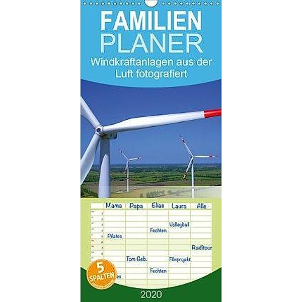 Windkraftanlagen aus der Luft fotografiert - Familienplaner hoch (Wandkalender 2020 , 21 cm x 45 cm, hoch), Tim Siegert - www.batcam.de -