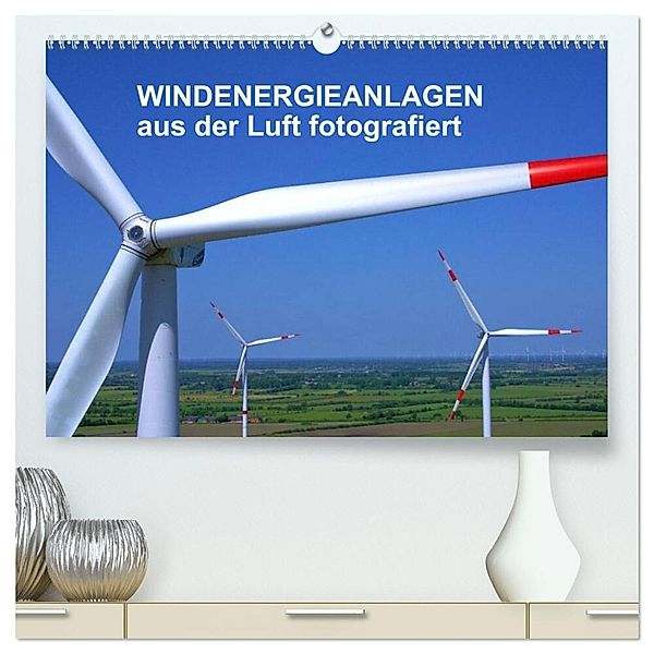 Windkraftanlagen aus der Luft fotografiert (hochwertiger Premium Wandkalender 2024 DIN A2 quer), Kunstdruck in Hochglanz, Tim Siegert - www.batcam.de -