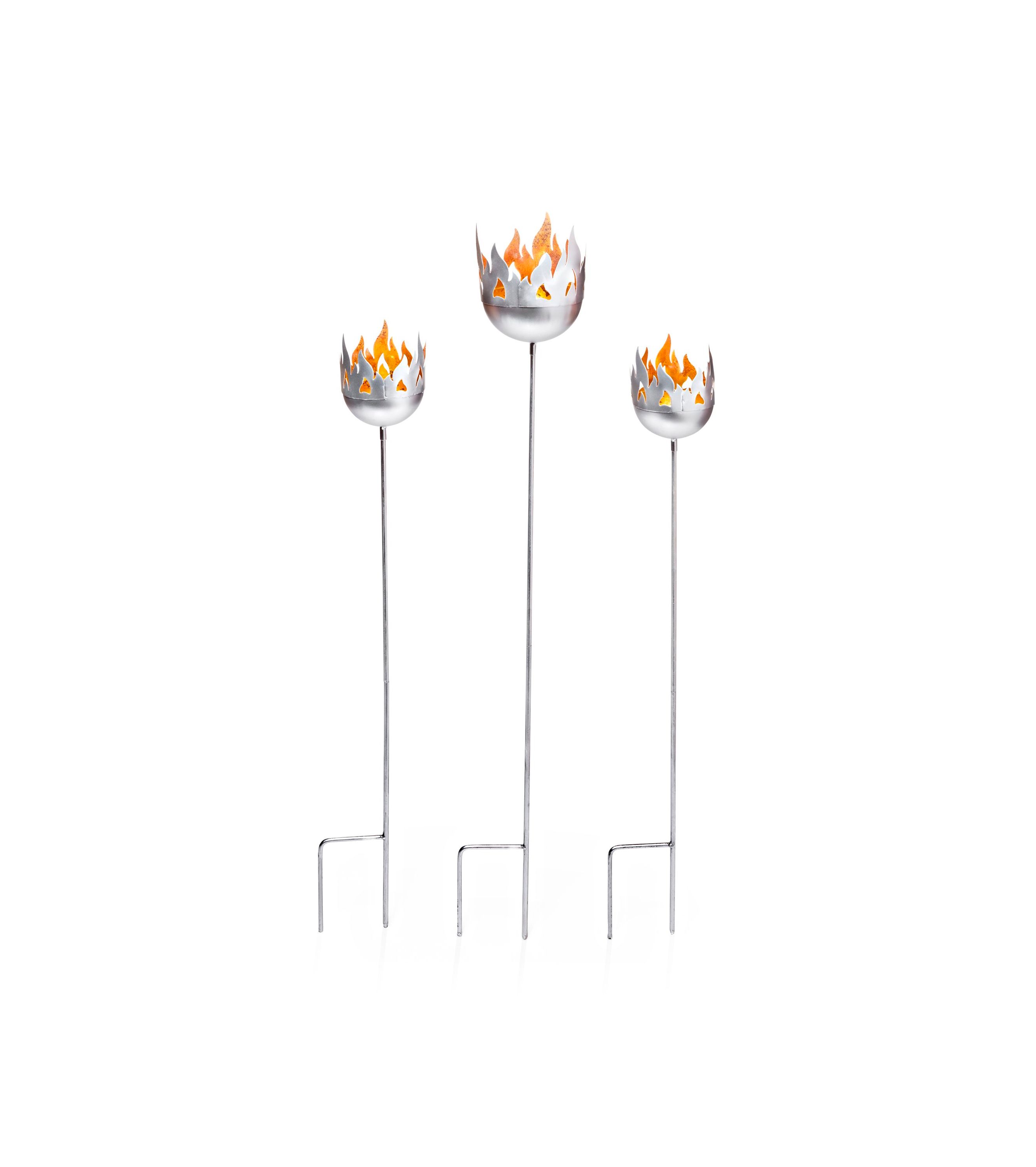 Windlicht-Gartenstecker Flame, 3er-Set bestellen | Weltbild.de