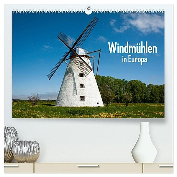 Windmühlen in Europa (hochwertiger Premium Wandkalender 2024 DIN A2 quer), Kunstdruck in Hochglanz, Frauke Scholz