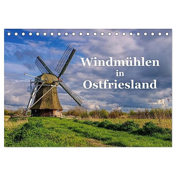 Windmühlen in Ostfriesland (Tischkalender 2025 DIN A5 quer), CALVENDO Monatskalender, Calvendo, LianeM