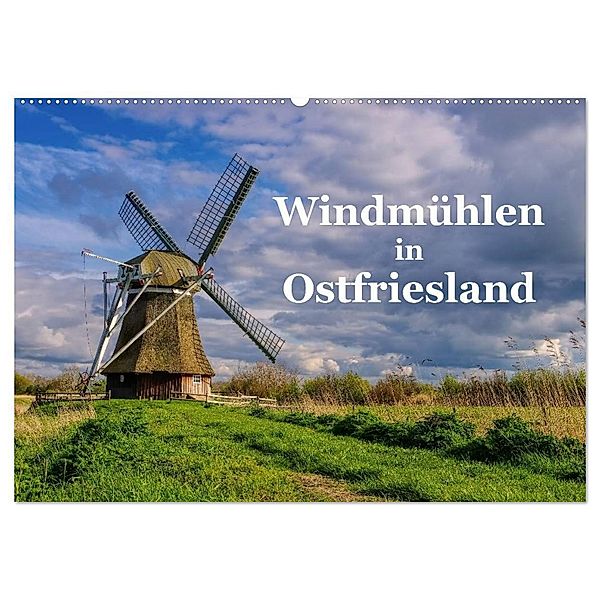 Windmühlen in Ostfriesland (Wandkalender 2024 DIN A2 quer), CALVENDO Monatskalender, LianeM