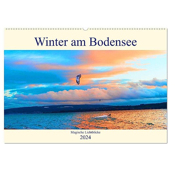 Winter am Bodensee - Magische Lichtblicke (Wandkalender 2024 DIN A2 quer), CALVENDO Monatskalender, Andrea Heß