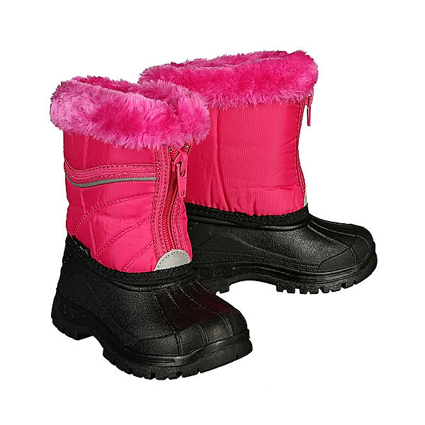 Playshoes Winter-Boots SNOW gefüttert mit Kunstfellbesatz in pink