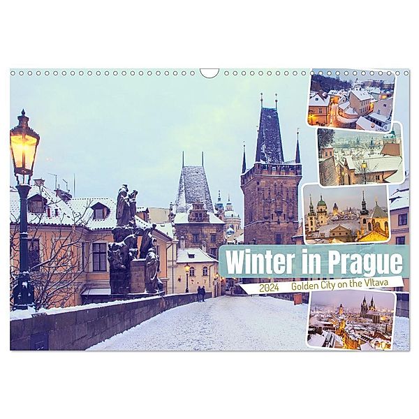 Winter in Prague (Wall Calendar 2024 DIN A3 Landscape), Drachenkind-Fotografie