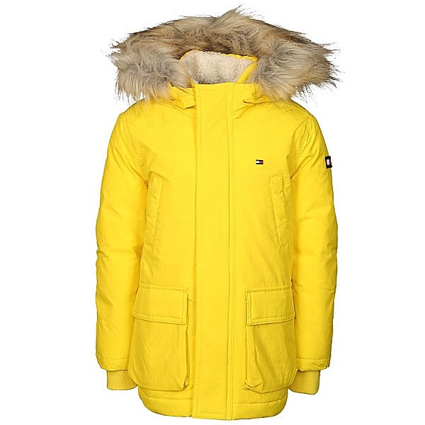 TOMMY HILFIGER Winter-Parka PADDED mit Kunstfellbesatz in valley yellow