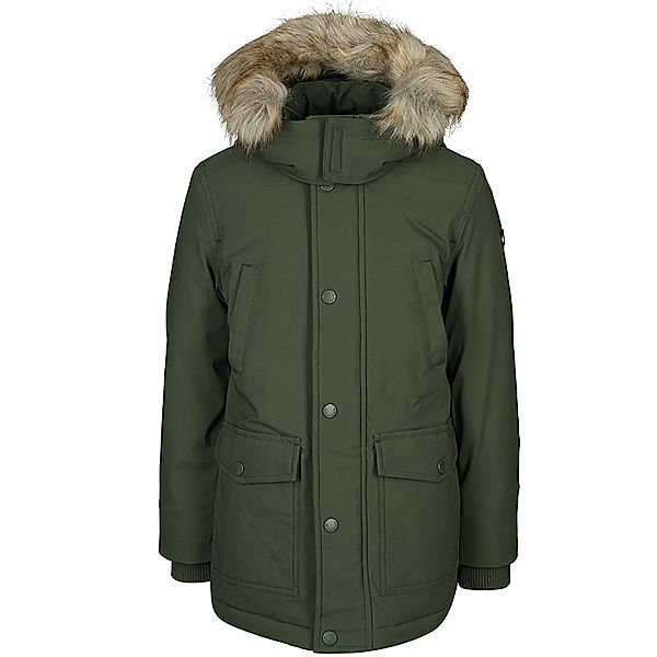 TOMMY HILFIGER Winter-Parka TECH mit Kunstfellbesatz in olive