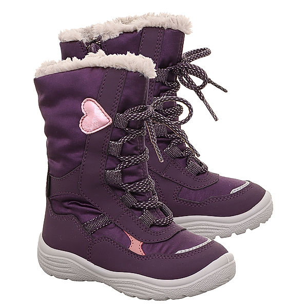 Superfit Winter-Stiefel CRYSTAL HEART gefüttert in lila/rosa