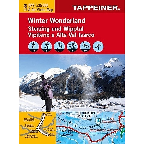 Winter Wonderland Sterzing und Wipptal, Winterkarte. Winter Wonderland Vitipeno e Alta Val Isarco