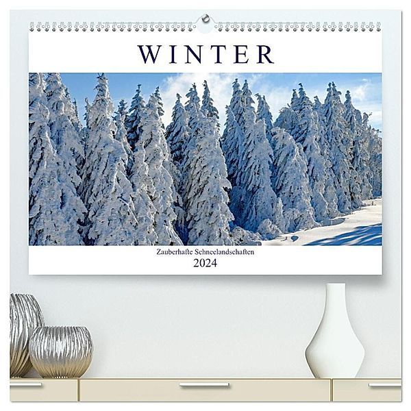 Winter. Zauberhafte Schneelandschaften (hochwertiger Premium Wandkalender 2024 DIN A2 quer), Kunstdruck in Hochglanz, Rose Hurley