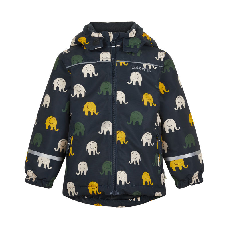 Winterjacke ELEPHANTS AOP in blue graphite