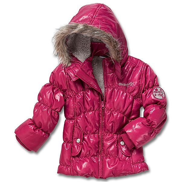 Winterjacke für Mädchen, himbeerrot, Größe 98/104