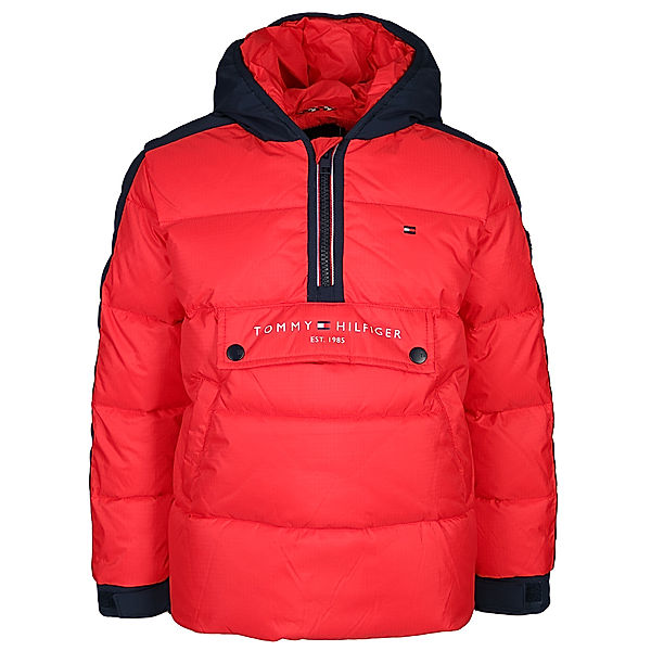 TOMMY HILFIGER Winterjacke MIXED POPOVER mit Kapuze in rot
