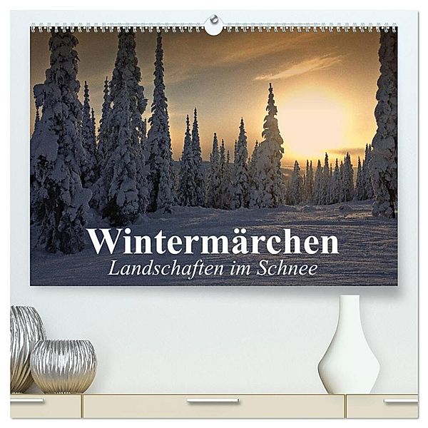 Wintermärchen Landschaften im Schnee (hochwertiger Premium Wandkalender 2024 DIN A2 quer), Kunstdruck in Hochglanz, Elisabeth Stanzer