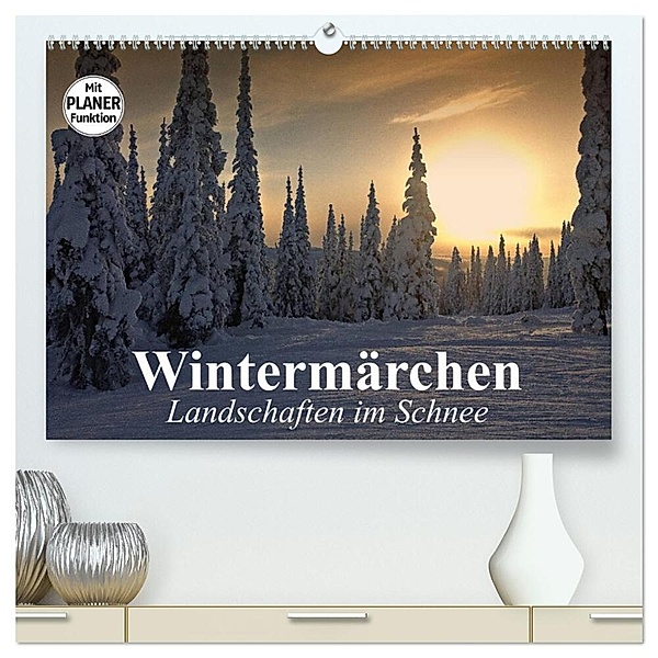 Wintermärchen. Landschaften im Schnee (hochwertiger Premium Wandkalender 2025 DIN A2 quer), Kunstdruck in Hochglanz, Calvendo, Elisabeth Stanzer