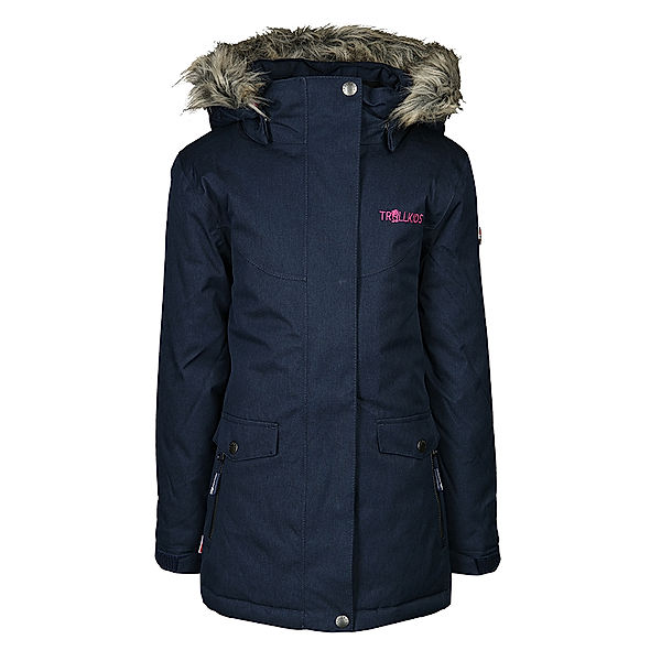 TROLLKIDS Wintermantel OSLO COAT XT mit Kunstfellbesatz in navy/magenta