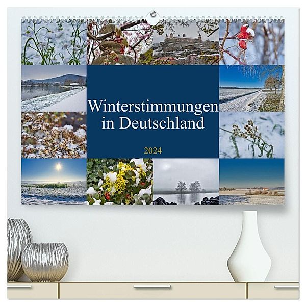 Winterstimmungen in Deutschland (hochwertiger Premium Wandkalender 2024 DIN A2 quer), Kunstdruck in Hochglanz, Jessica Meisenzahl