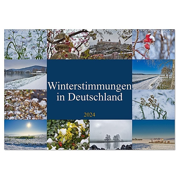 Winterstimmungen in Deutschland (Wandkalender 2024 DIN A2 quer), CALVENDO Monatskalender, Jessica Meisenzahl