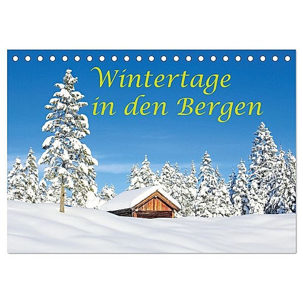 Wintertage in den Bergen (Tischkalender 2024 DIN A5 quer), CALVENDO Monatskalender, Klaus Scholz