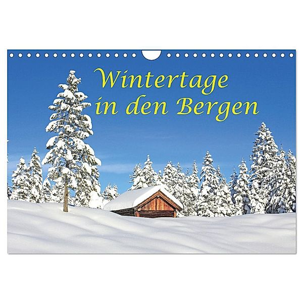 Wintertage in den Bergen (Wandkalender 2024 DIN A4 quer), CALVENDO Monatskalender, Klaus Scholz