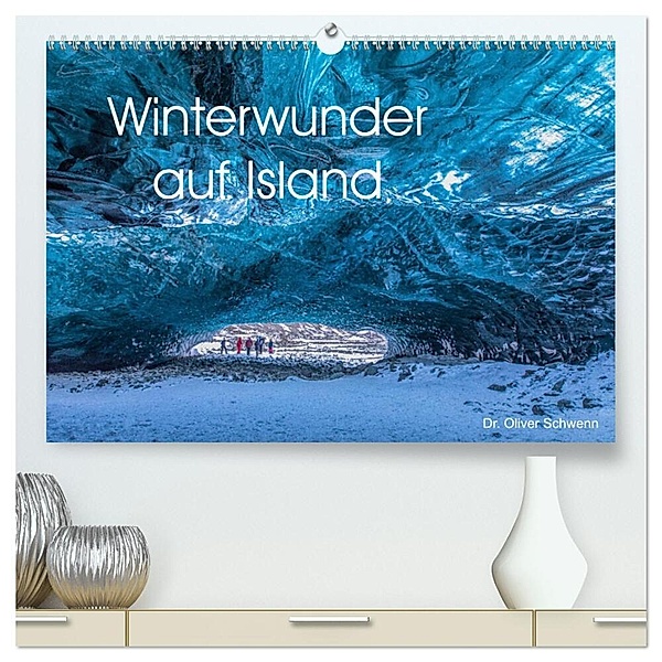 Winterwunder auf Island (hochwertiger Premium Wandkalender 2024 DIN A2 quer), Kunstdruck in Hochglanz, Calvendo