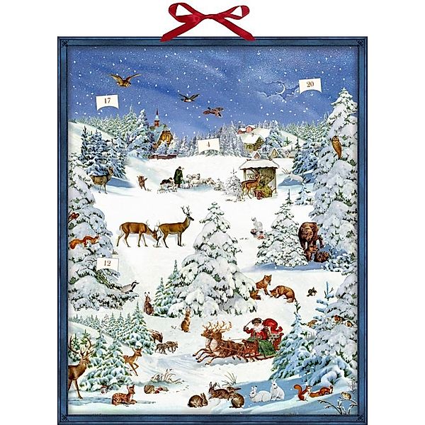 Winterwunderland, Zettel-Adventskalender mit Pop-up
