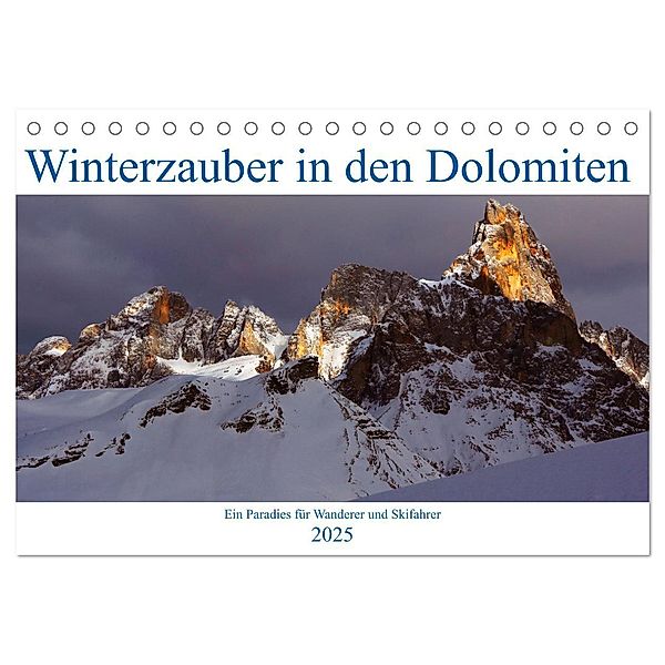 Winterzauber in den Dolomiten (Tischkalender 2025 DIN A5 quer), CALVENDO Monatskalender, Calvendo, Joe Aichner