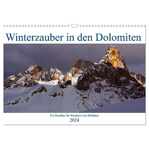 Winterzauber in den Dolomiten (Wandkalender 2024 DIN A3 quer), CALVENDO Monatskalender, Joe Aichner