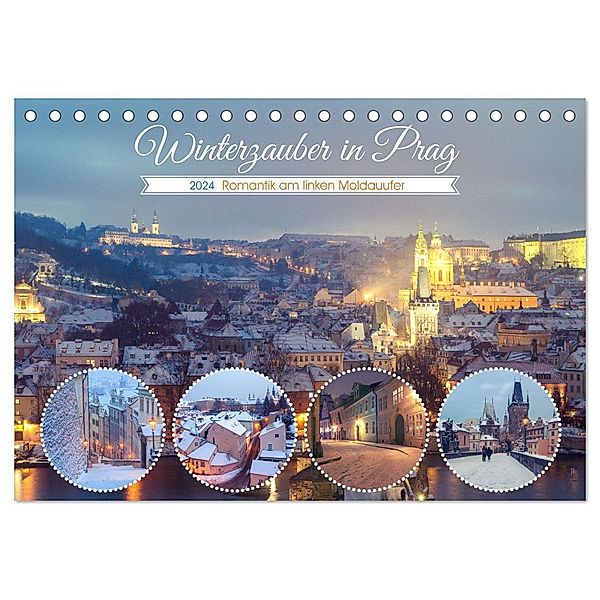 Winterzauber in Prag (Tischkalender 2024 DIN A5 quer), CALVENDO Monatskalender, Drachenkind-Fotografie