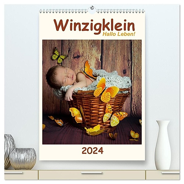 Winzigklein - Hallo Leben! (hochwertiger Premium Wandkalender 2024 DIN A2 hoch), Kunstdruck in Hochglanz, Hetizia Fotodesign