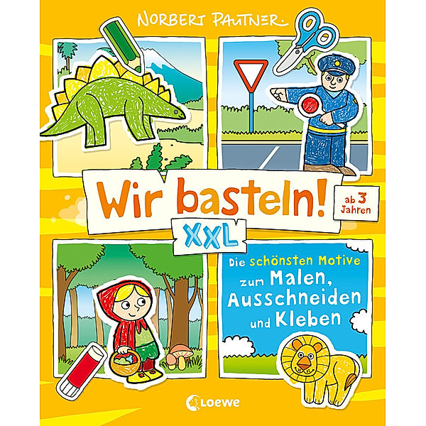 Wir basteln! XXL - Die schönsten Motive zum Malen, Ausschneiden und Kleben (gelb)