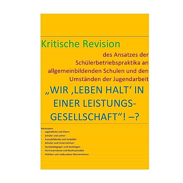 WIR 'LEBEN HALT' IN EINER LEISTUNGS-GESELLSCHAFT! -?, Bastian Braeg