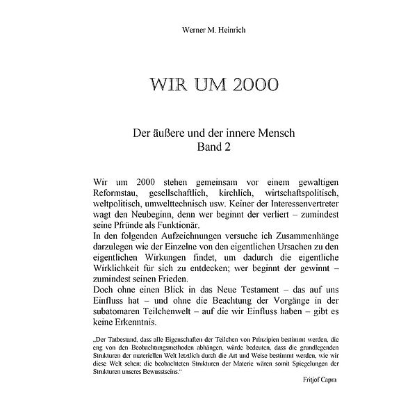 Wir um 2000 -  Band 2, Werner Heinrich