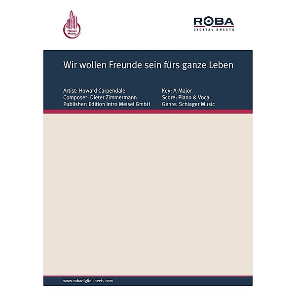 Wir wollen Freunde sein fürs ganze Leben, Peter Schaeffers, Günther Schwenn, Will Meisel