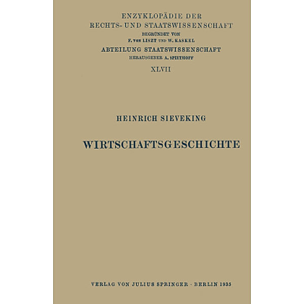 Wirtschaftsgeschichte, Heinrich Sieveking