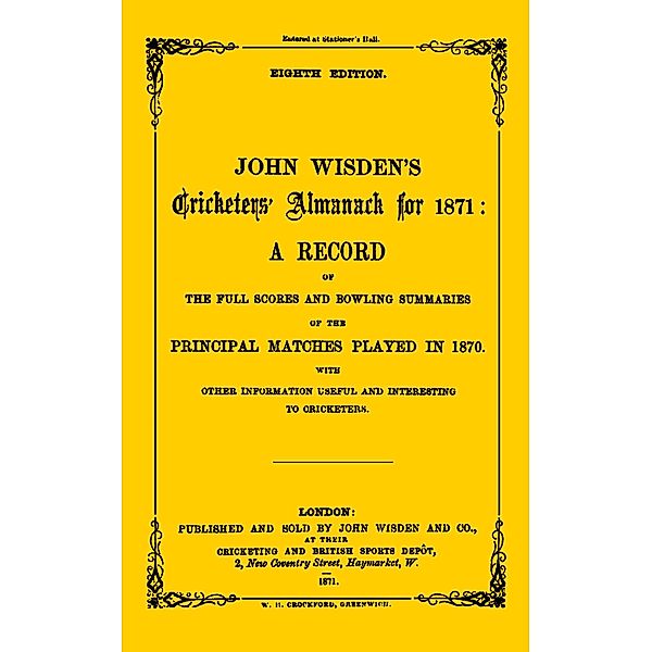 Wisden Cricketers' Almanack 1871, Bloomsbury Publishing