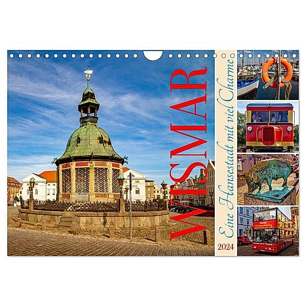 Wismar - Eine Hansestadt mit viel Charme (Wandkalender 2024 DIN A4 quer), CALVENDO Monatskalender, Holger Felix
