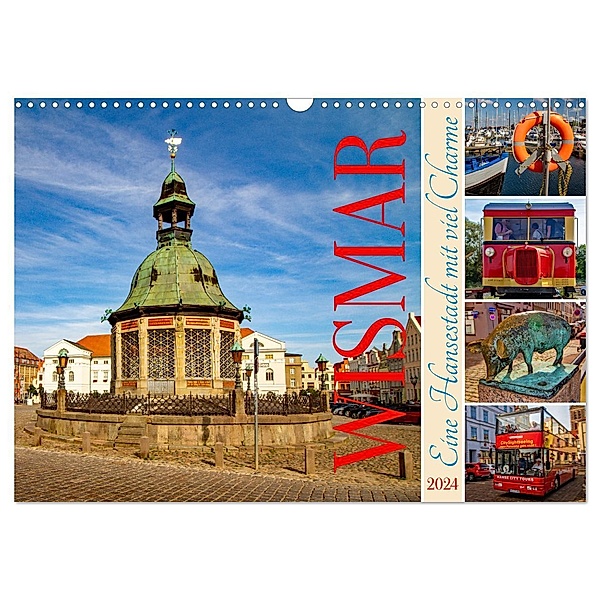 Wismar - Eine Hansestadt mit viel Charme (Wandkalender 2024 DIN A3 quer), CALVENDO Monatskalender, Holger Felix